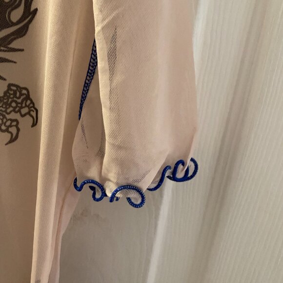 Urban Outfitters Sheer Short Top Dragon Scalloped Tee - Picture 2 of 7